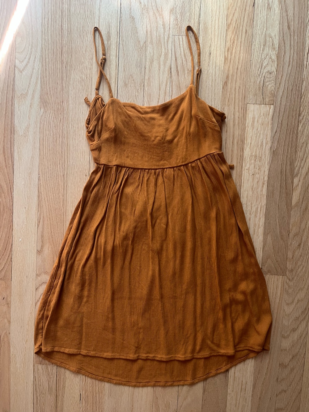 wild fable Rust Orange Tie-Shoulder Midi Dress
